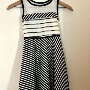 Bonnie Jean Black and White Striped Dress